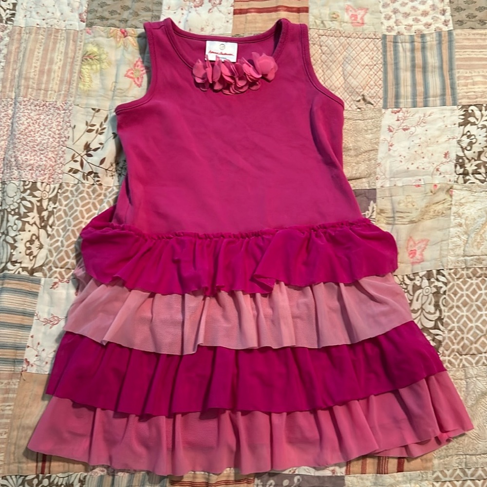 Hanna Andersson size 110 pink ruffle dress